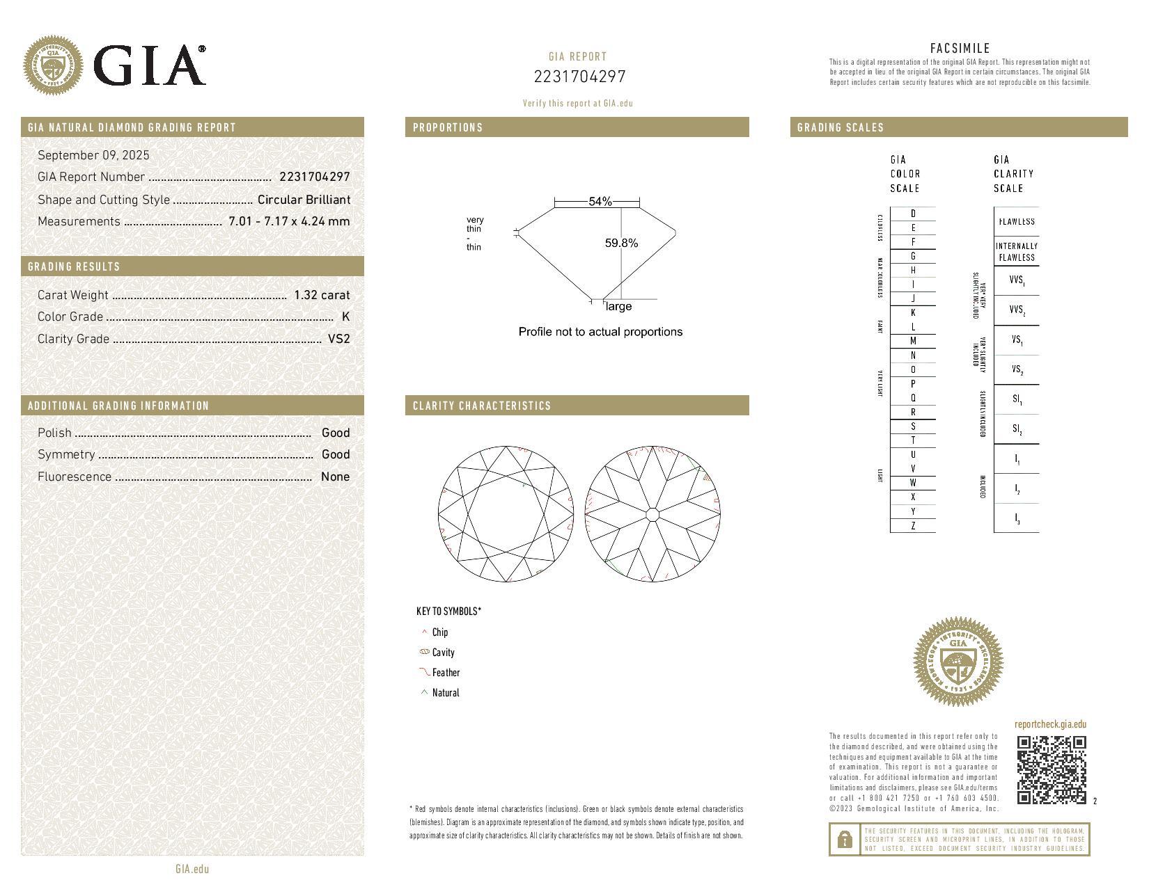 Weißgold Diamant Art Deco Solitär Verlobungsring 14k Euro 1.32ctGIA Vintage By im Angebot 2