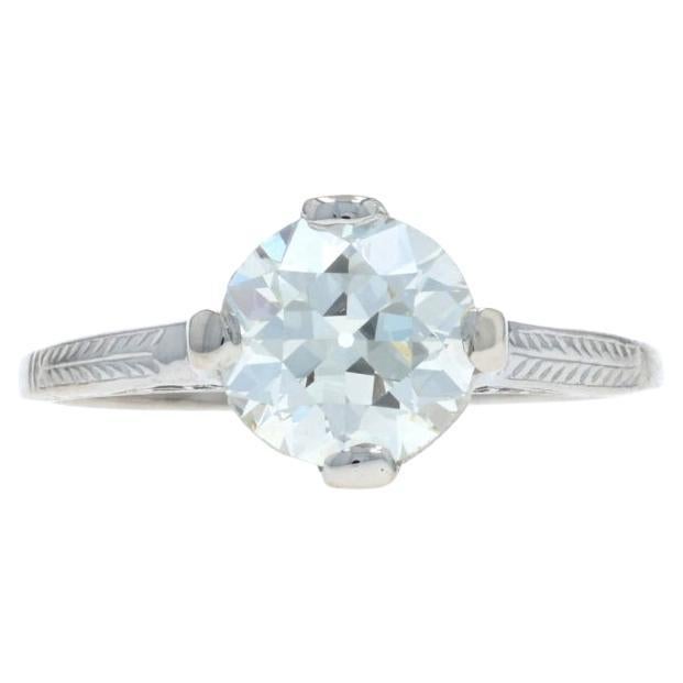 Weißgold Diamant Art Deco Solitär Verlobungsring 14k Euro 1.32ctGIA Vintage By