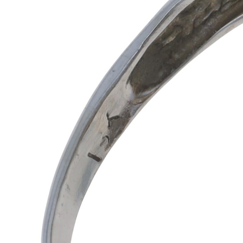 Weißgold Diamant Art Deco Drei-Stein-Ring 18k Single .15ctw Vintage Filigran im Angebot 2