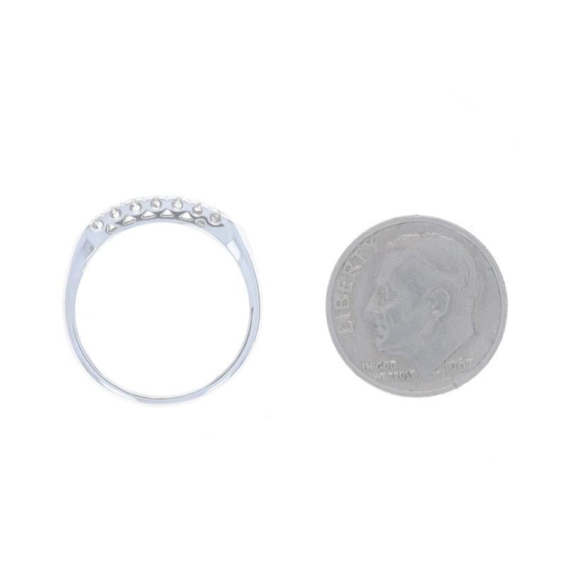 Alliance en or blanc avec diamant Art Deco - 14k Single Cut .18ctw en vente 1