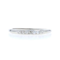 White Gold Diamond Art Deco Wedding Band - 14k Single Cut Vintage Ring