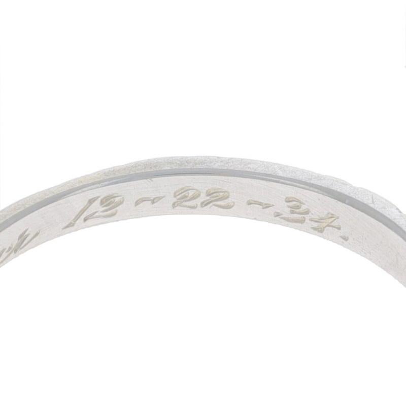 Anneau de mariage Art Deco en or blanc avec diamant - 18k Single .18ctw Ring SZ 5 3/4 en vente 2