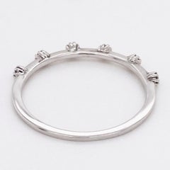 White Gold Diamond Band, 14 Karat White Gold Modern Diamond Stack Band