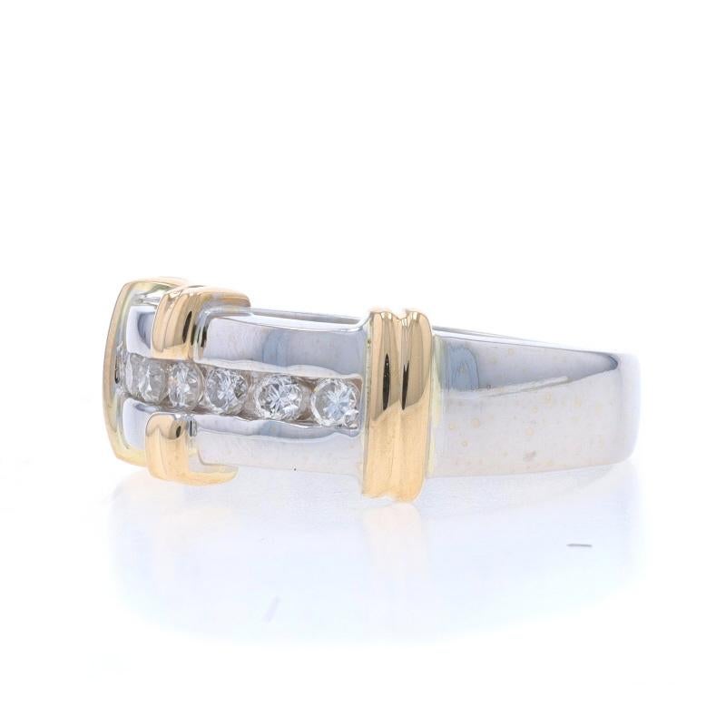 Round Cut White Gold Diamond Band - 14k Round Brilliant 0.33ctw Channel Set Ring For Sale