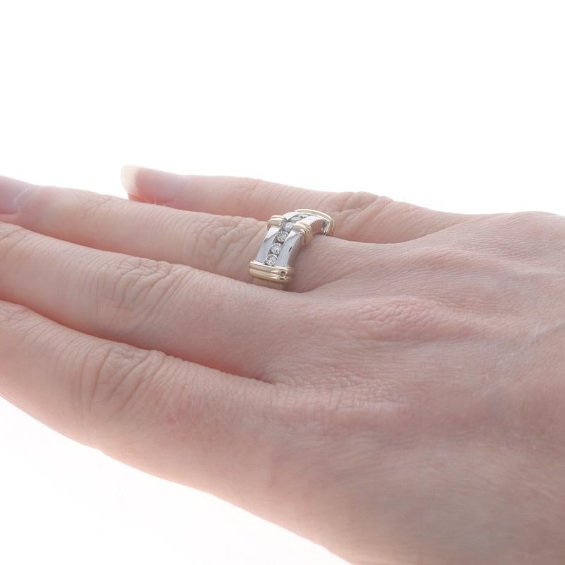 White Gold Diamond Band - 14k Round Brilliant 0.33ctw Channel Set Ring In Excellent Condition For Sale In Greensboro, NC