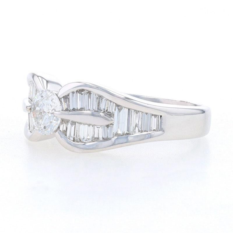 Taglio rotondo Fascia di diamanti in oro bianco - Anello 14k a Brilliante Rotondo 1,65ctw Misura 7 1/2 in vendita