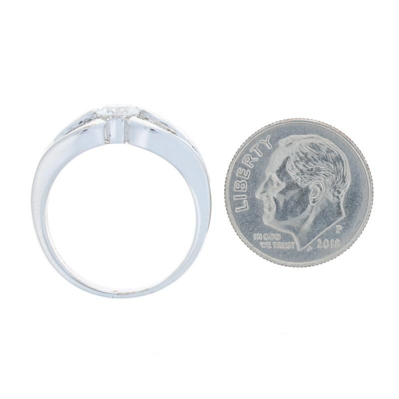 Donna Fascia di diamanti in oro bianco - Anello 14k a Brilliante Rotondo 1,65ctw Misura 7 1/2 in vendita