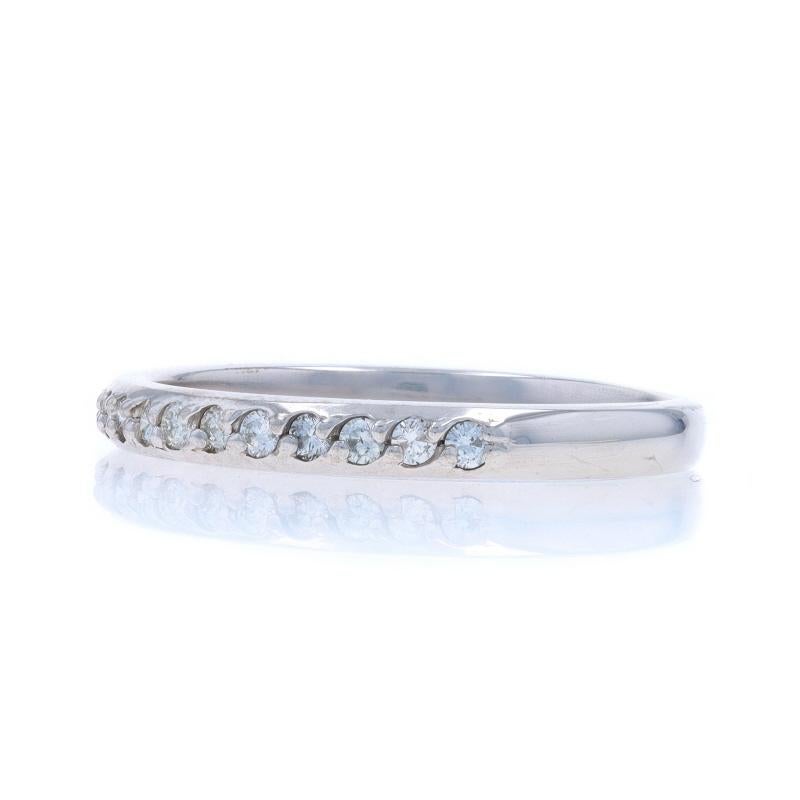 White Gold Diamond Band - 14k Round Brilliant .26ctw Ring In Excellent Condition For Sale In Greensboro, NC