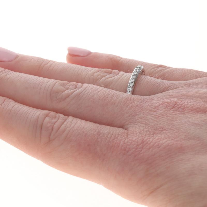 Women's White Gold Diamond Band - 14k Round Brilliant .26ctw Ring For Sale