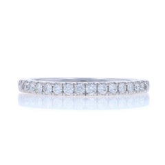 White Gold Diamond Band - 14k Round Brilliant .28ctw French Set Ring