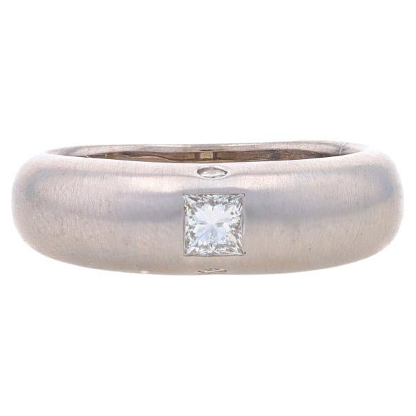 Anneau en or blanc - 18k Princesse .23ctw Wedding Ring Taille 6 1/2