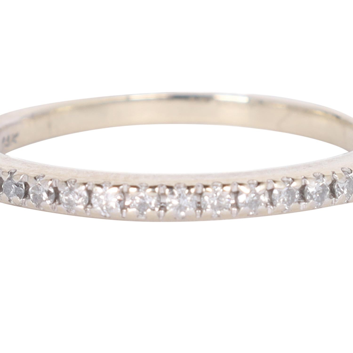White Gold Diamond Band Ring 5.25 For Sale 7