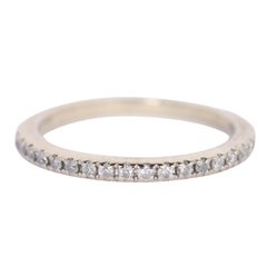 14k Weißgold Diamant Stacking Band Ring, 17 Diamanten, Größe 5,25
