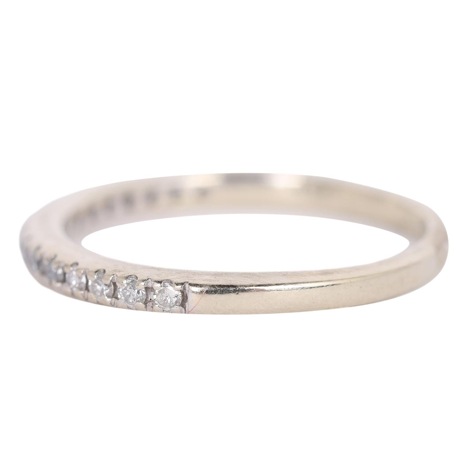 Women's White Gold Diamond Band Ring 5.25 For Sale