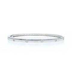 White Gold Diamond Bangle Bracelet 6 1/2" - 14k Round Brilliant .30ctw