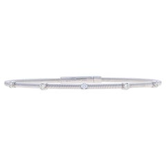 Weißgold Diamant-Armreif 7" 14k Runde Brillant .25ctw Flex Fünf Stein
