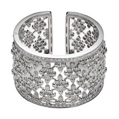 Bracelet jonc en or blanc et diamants