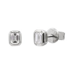 White Gold Diamond Bezel Set Earrings