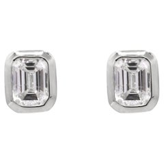 White Gold Diamond Bezel Set Earrings