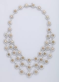 White Gold Diamond Bib Necklace