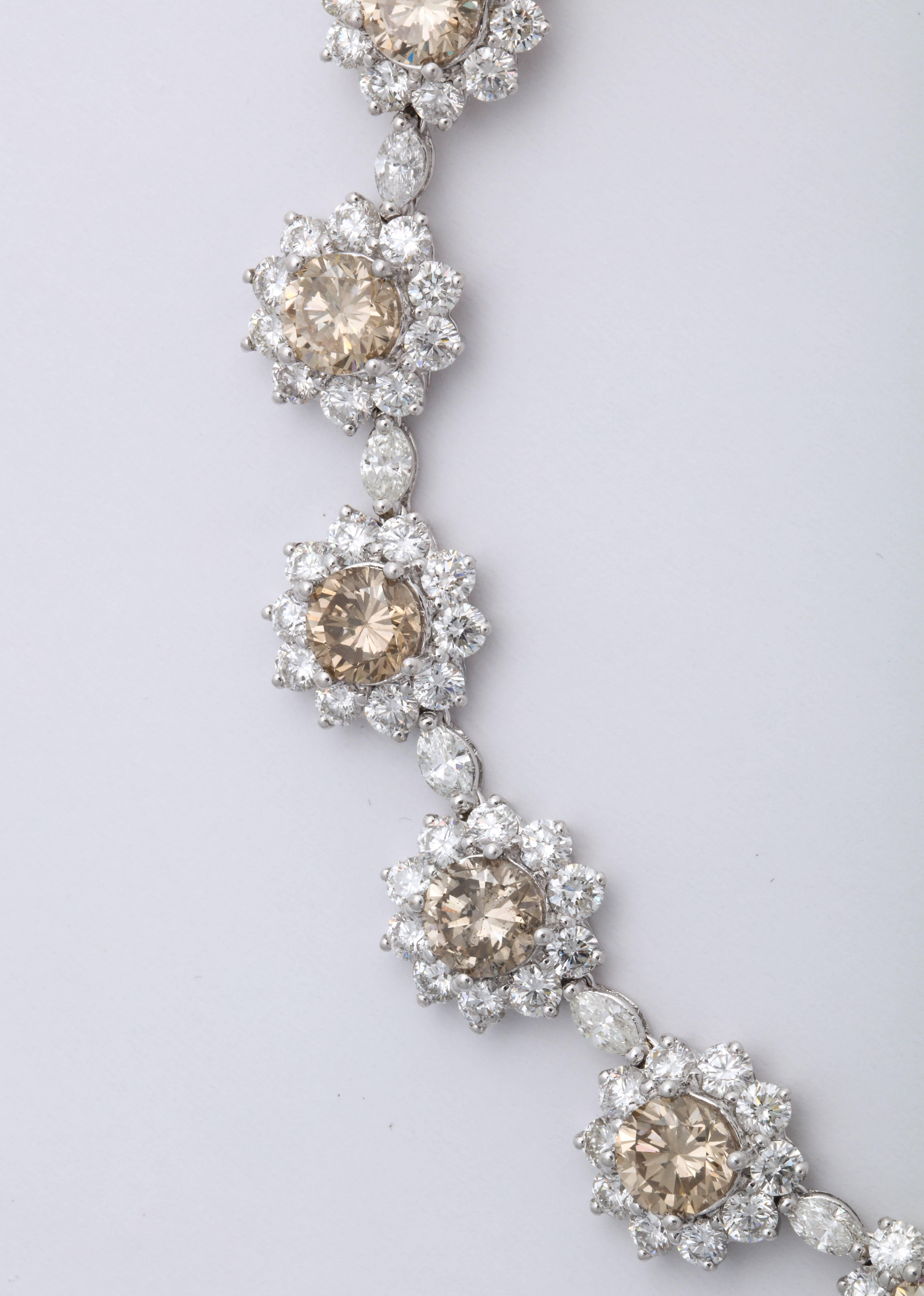 Romantic White Gold Diamond Bib Necklace For Sale
