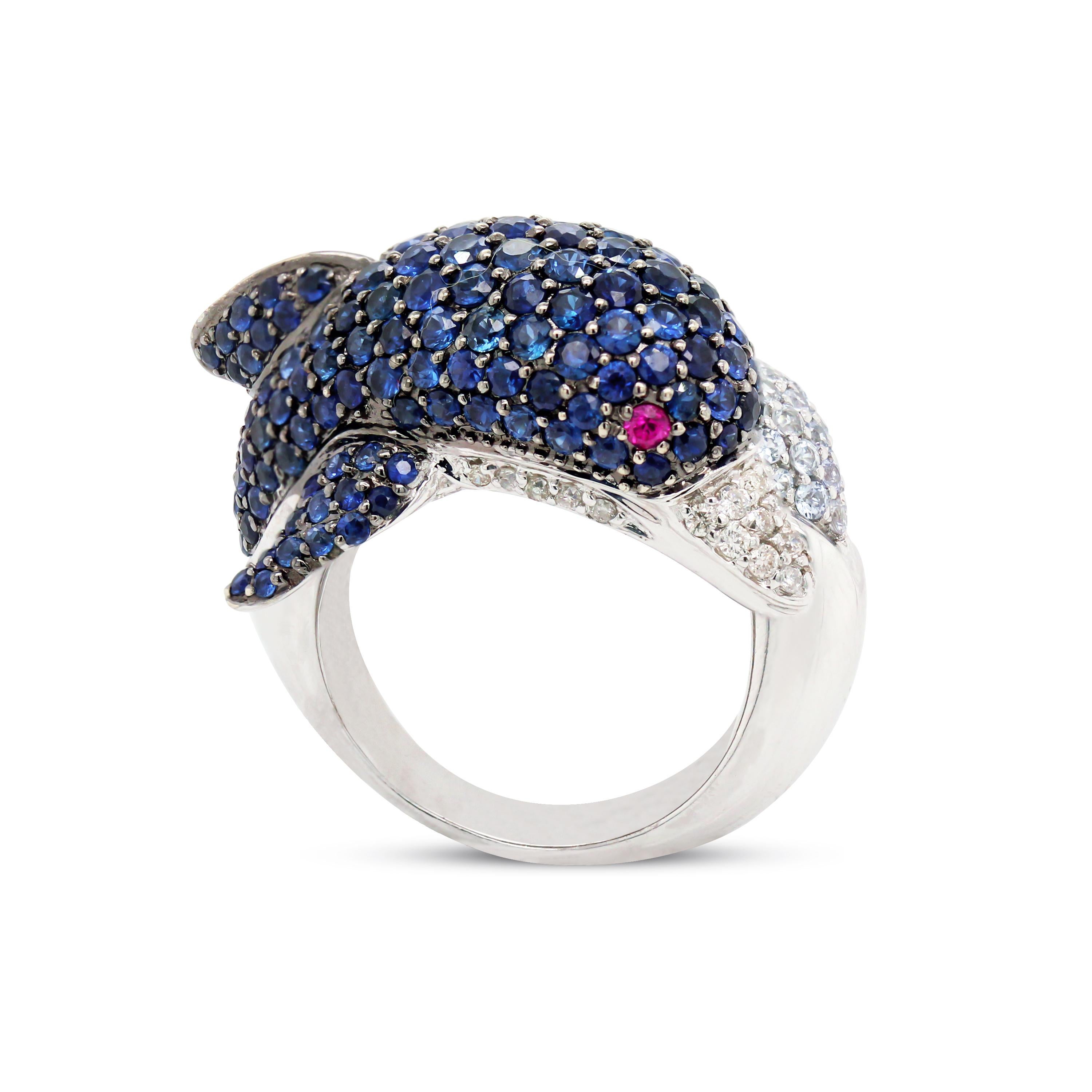 white gold dolphin ring