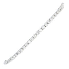 White Gold Diamond Bolo Bracelet, 14k Round Brilliant 1.05ctw Adjustable Length