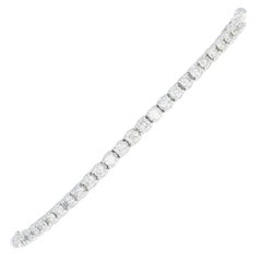 White Gold Diamond Bolo Bracelet, 14k Round Brilliant 1.55ctw Adjustable Length