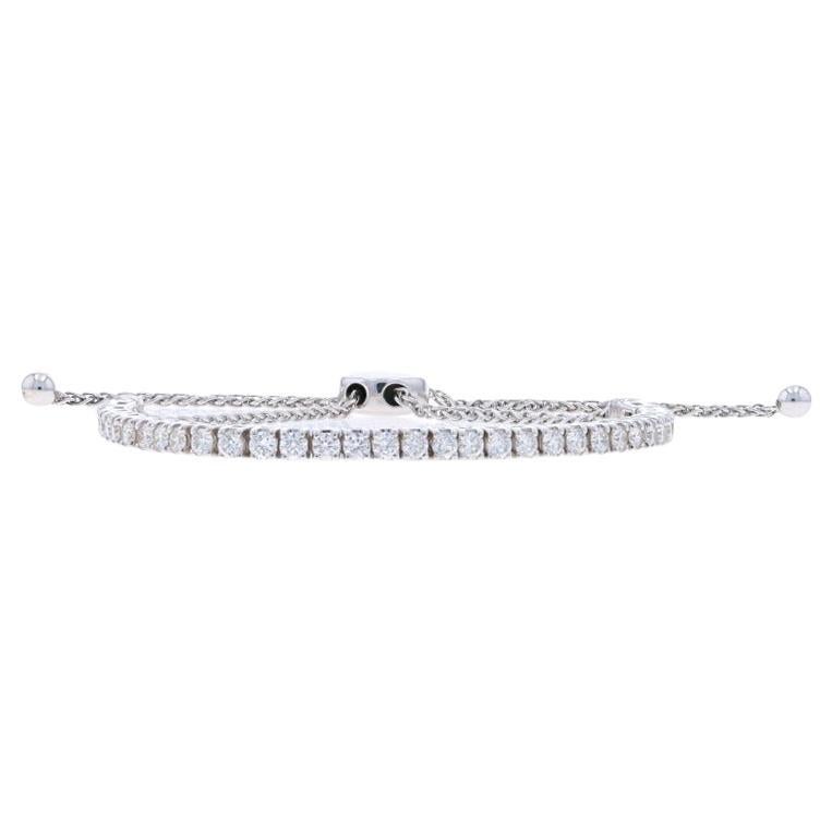 Weißgold Diamant Bolo Armband - 14k Runde Brillant 2.00ctw im Angebot