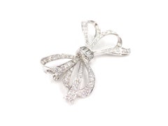 White Gold Diamond Bow Brooch