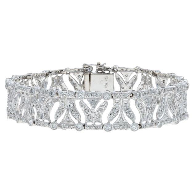 White Gold Diamond Bracelet 6 1/2" - 18k Round Brilliant 3.30ctw