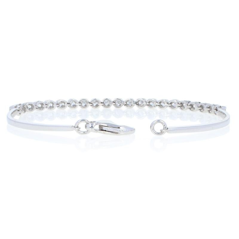 Round Cut White Gold Diamond Bracelet, 14 Karat Round Brilliant Cut .63 Carat