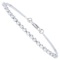 White Gold Diamond Bracelet, 14 Karat Round Brilliant Cut .63 Carat