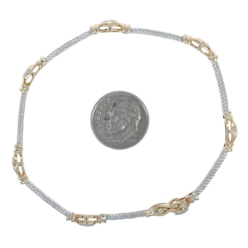 White Gold Diamond Bracelet, 14 Karat Round Brilliant Cut 1.12 Carat Link 2