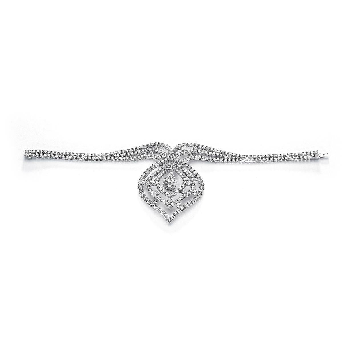 Contemporary White Gold Diamond Bracelet For Sale