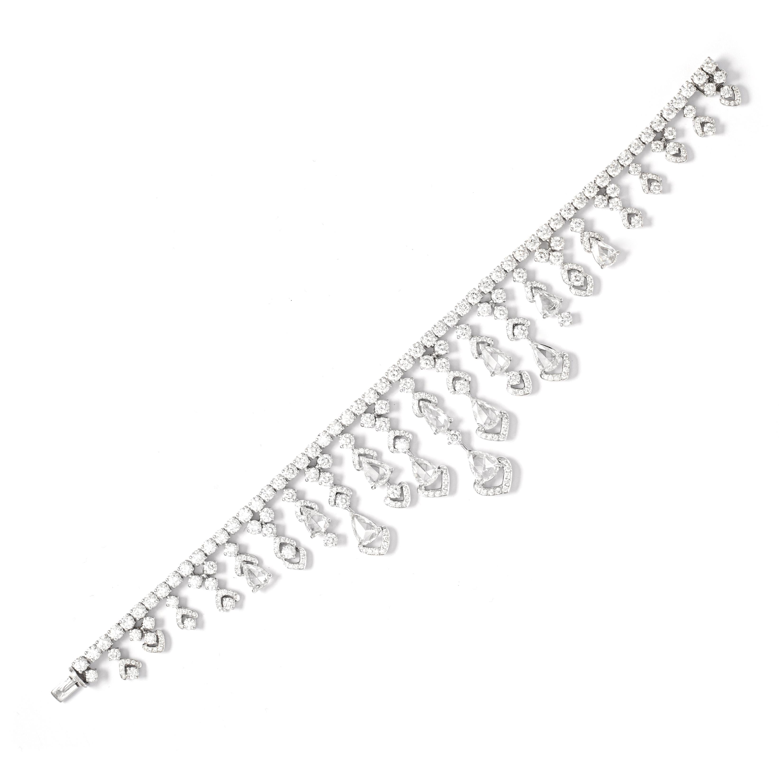 Contemporary White Gold Diamond Bracelet For Sale
