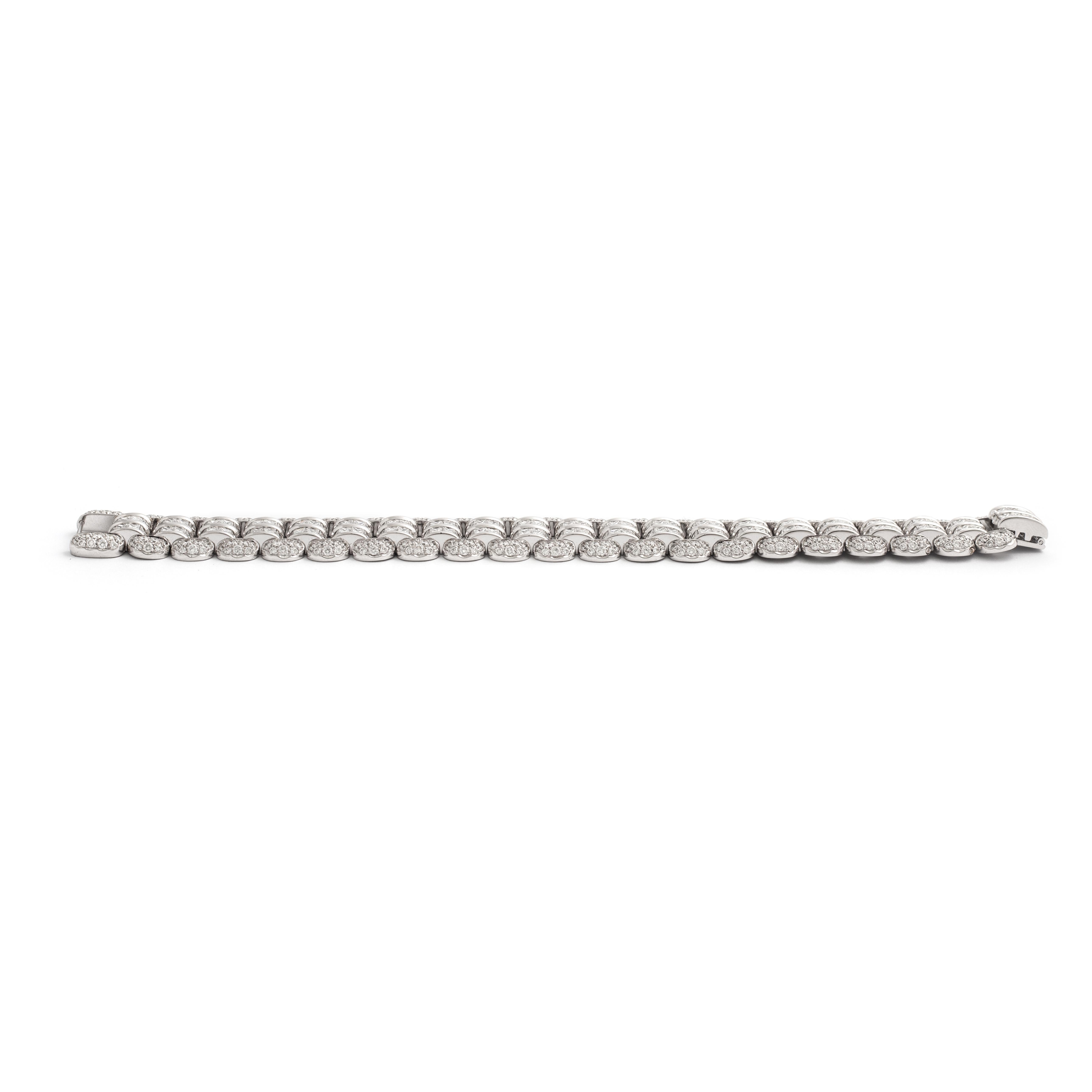 Contemporary White Gold Diamond Bracelet For Sale
