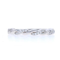 White Gold Diamond Braided Band 14k Round Brilliant .10ctw Twist Ring