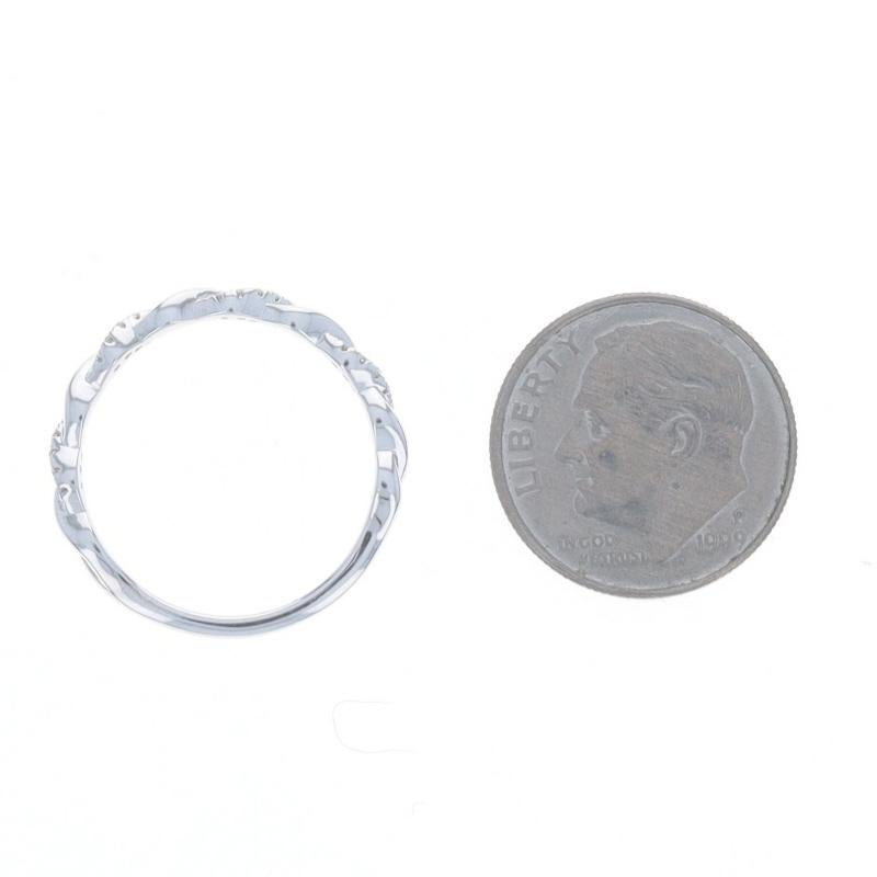 Anello con diamanti intrecciati in oro bianco 14k a brillante rotondo da 0,10 ct. in vendita 1