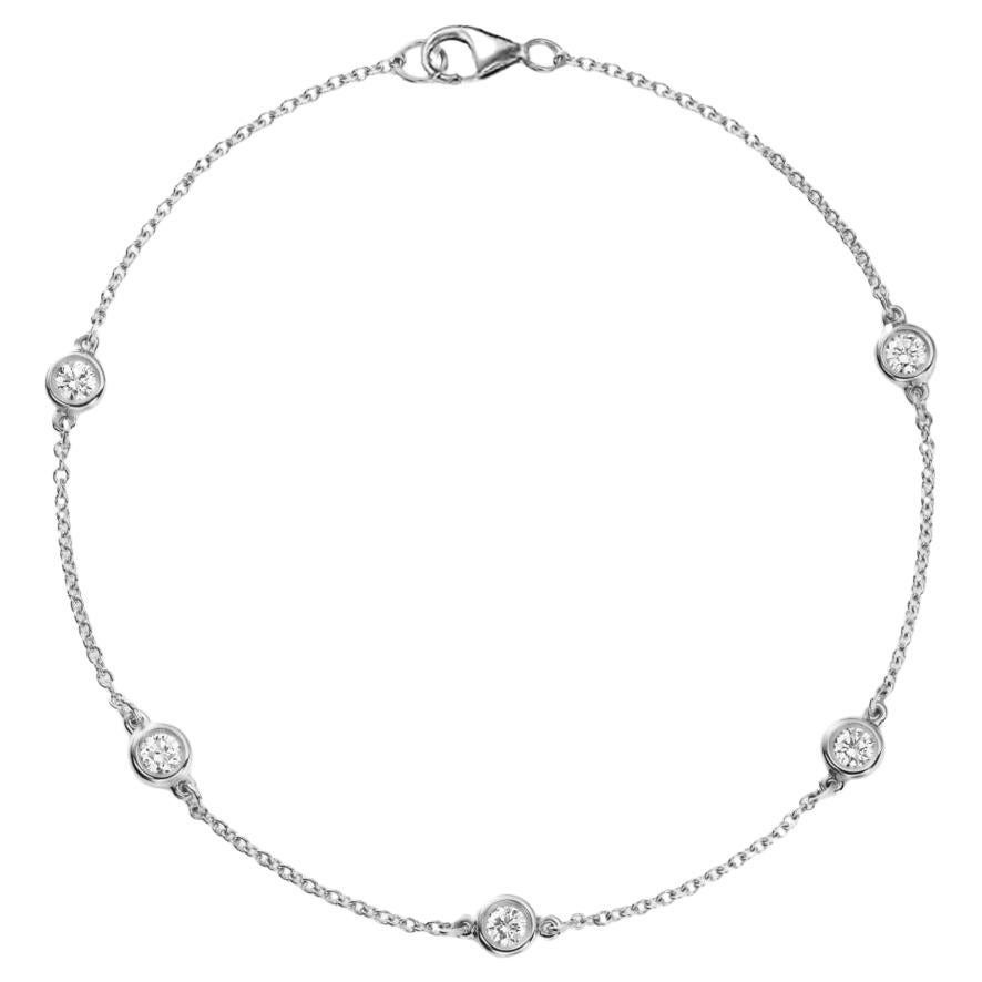 White Gold Diamond by the Yard Bracelet For Sale