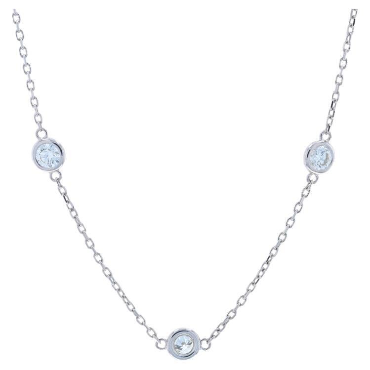 Collier en or blanc avec diamants à l'unité 18" 14k Round Brilliant 1.94ctw