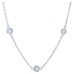 Collier en or blanc avec diamants à l'unité 18" 14k Round Brilliant 1.94ctw