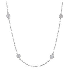 White Gold Diamond by the Yard Station Necklace 17 3/4" - 14k Round 1.00ctw