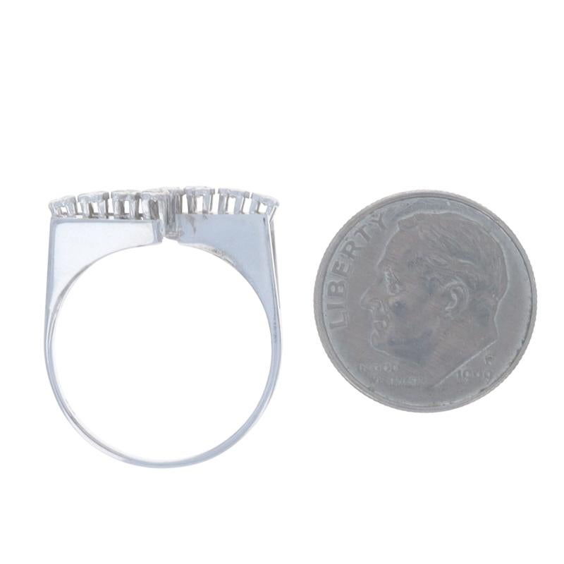 Donna Fascia bypass con diamanti in oro bianco - Anello singolo 14k in vendita