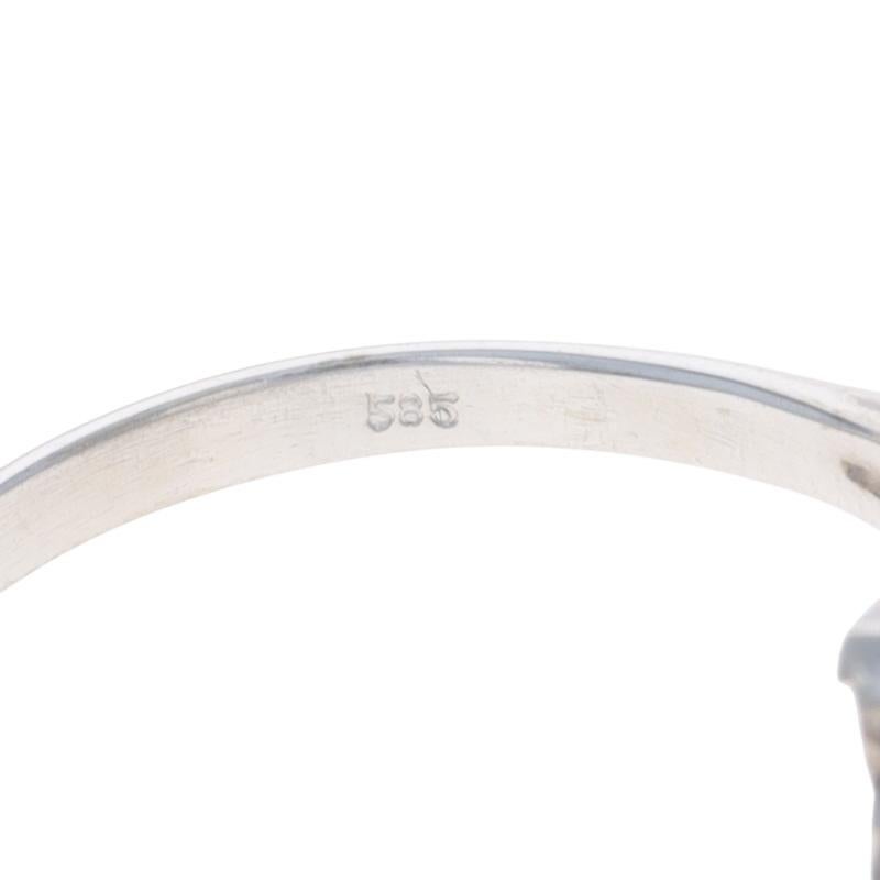 Fascia bypass con diamanti in oro bianco - Anello singolo 14k in vendita 1