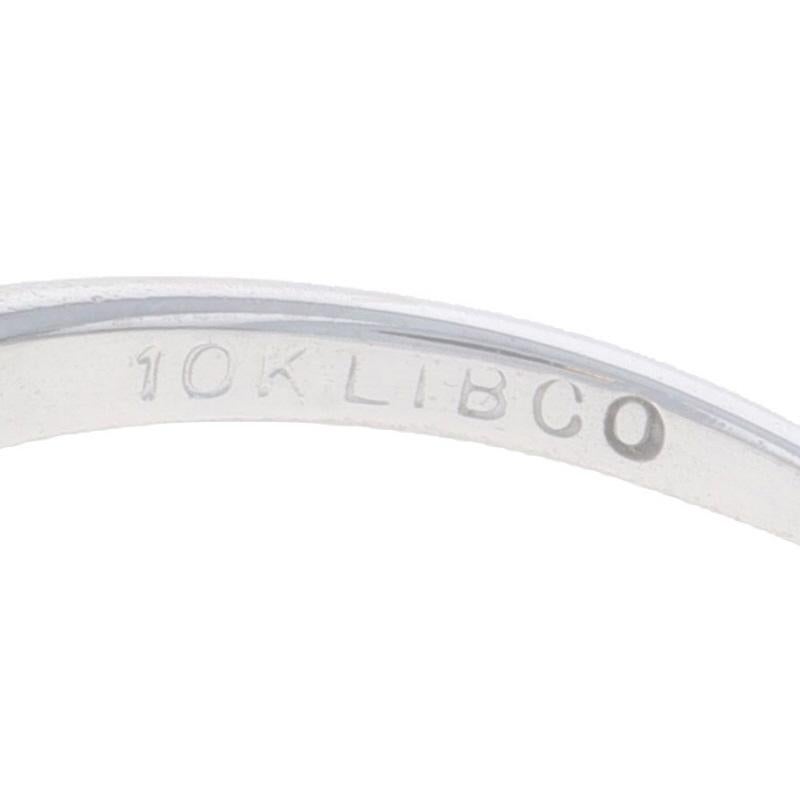 Anello di fidanzamento bypass con diamante in oro bianco - 10k Round Brilliante .15ctw Promessa in vendita 2