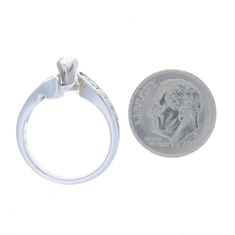 White Gold Diamond Bypass Engagement Ring - 14k Marquise .58ctw 1