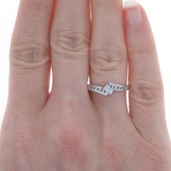 White Gold Diamond Bypass Engagement Ring - 14k Princess .16ctw Promise