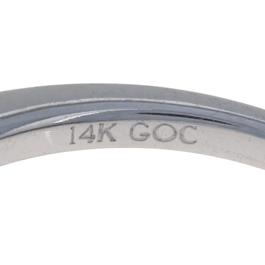 Bague de fiançailles Bypass en or blanc - 14k diamant rond brillant .10ctw en vente 2