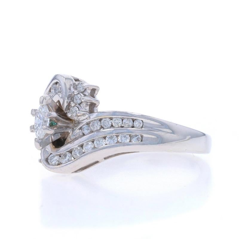 White Gold Diamond Bypass Ring - 14k Marquise & Round .50ctw Engagement In Excellent Condition For Sale In Greensboro, NC